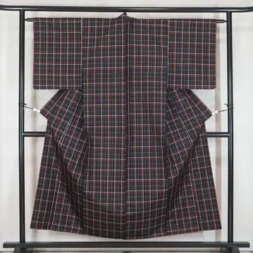 블랙 인기 격자 무늬 순수 실크  150cm a553