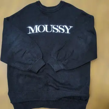 MOUSSY 블랙 로고 스웨터 M