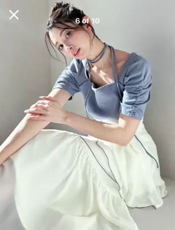 RESEXXY 바이컬러 메로우 플레어 원피스 새상품급