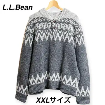 L.L.Bean 니트 스웨터 호두 단추 빅 사이즈 그레이 [ 새상품급 ]
