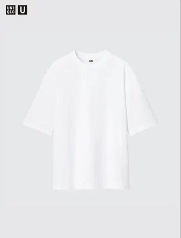 유니클로 U 에어리즘 코튼 오버 사이즈 T셔츠 화이트