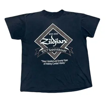 90s USA Zildjian 370주년 기념 T셔츠 블랙