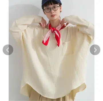 Lupilien 더블 거즈 헨리 풀오버 내추럴