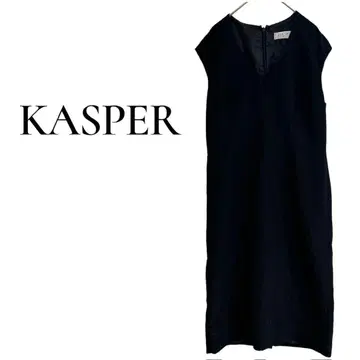 KASPER 블랙 슬리브리스 무릎 기장 원피스