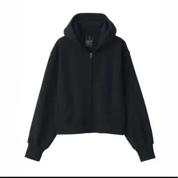 무인양품 여성 맨투맨 풀 집업 후드티 여성 XL 블랙 짧은 기장