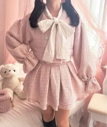 apres jour x Miridy 트위드 하이웨스트 플레어 치마바지