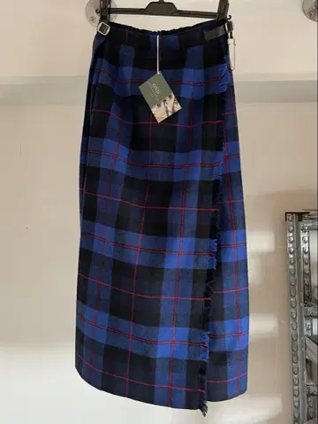 미사용 새상품 오닐 오브 더블린 퀼트 스커트 블루 플리츠 36