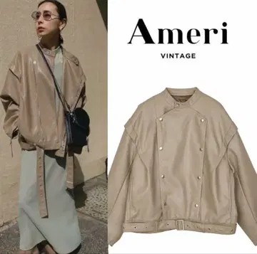 새상품급 AMERI VINTAGE 레트로 페이크 가죽 자켓