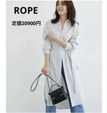 ROPE 스트라이프 셔츠 원피스 긴팔