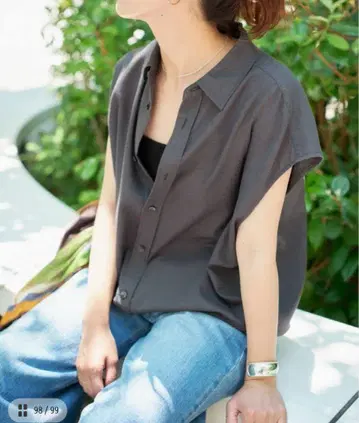 스픽 앤 스팬 소프트 브로드 프렌치 헤머 개더 셔츠