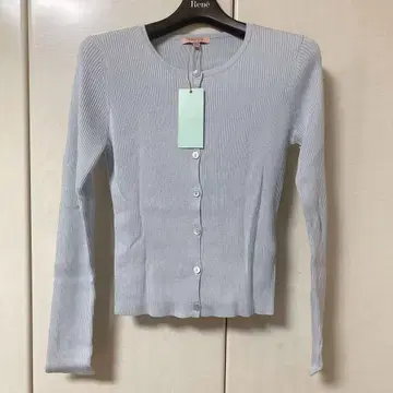 토카 실크 리브 가디건 스카이블루