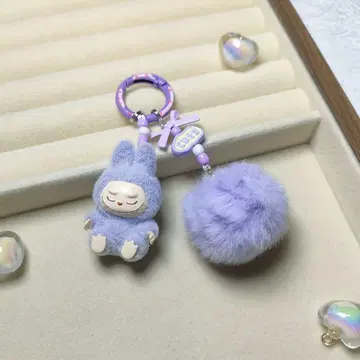 러브부 보라색 캐릭터 키링