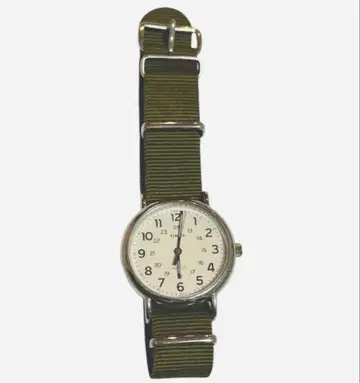 TIMEX 올리브 그린 나일론 밴딩 시계