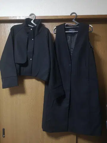 블랙 자켓과 베스트 세트 M-L