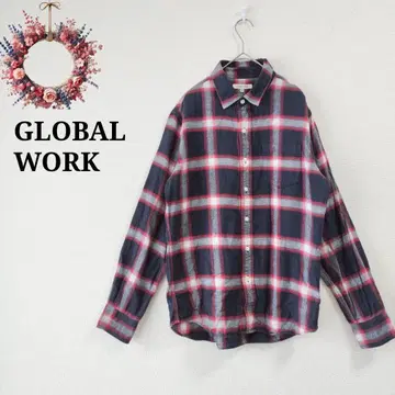 글로벌 워크 플란넬 셔츠 체크 남성용 캐주얼 스트릿 M
