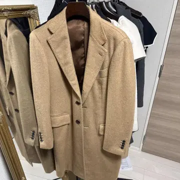 Ringjacket 카멜 100% 체스터 코트 투버튼