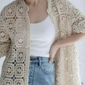 시루무린 크로셰 마오 칼라 셔츠