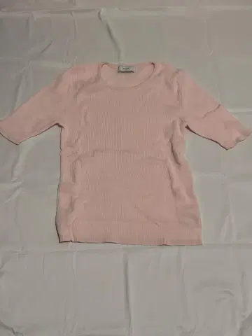 SLOBE 핑크 리브 반팔 T셔츠