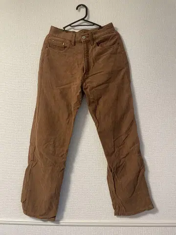 브라운 스트레이트 레그 팬츠