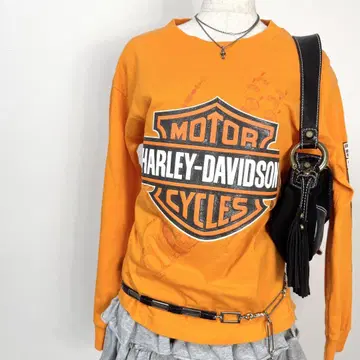 y2k Harley-Davidson 입체 로고 긴팔 티셔츠