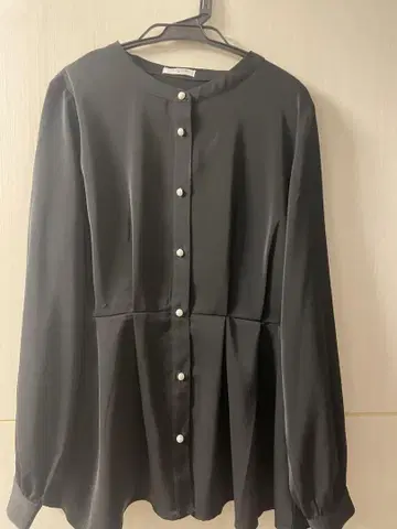 블랙 플레어 실루엣 셔츠 블라우스 M