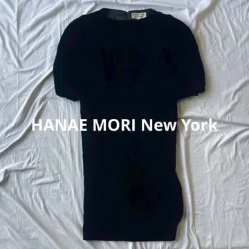 HANAE MORI New York 블랙 벨로아 원피스 9호 블랙