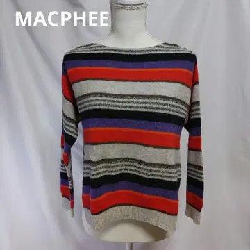 MACPHEE 보트넥 스트라이프 니트 스웨터