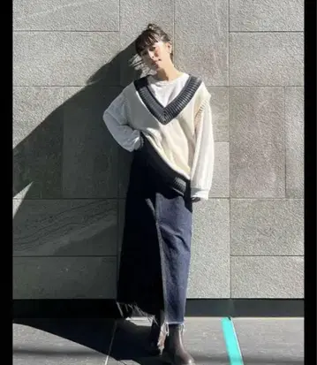 CREDONA 크레도나 센터 슬릿 데님 롱 SK 스커트 1