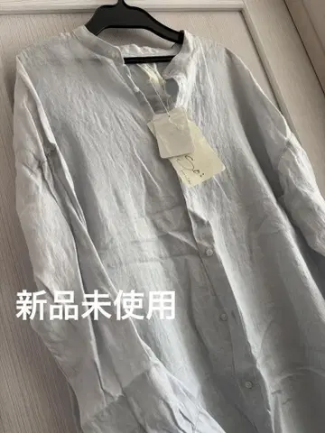 새상품 SO 린넨 심플 셔츠 원피스 색스 내추럴