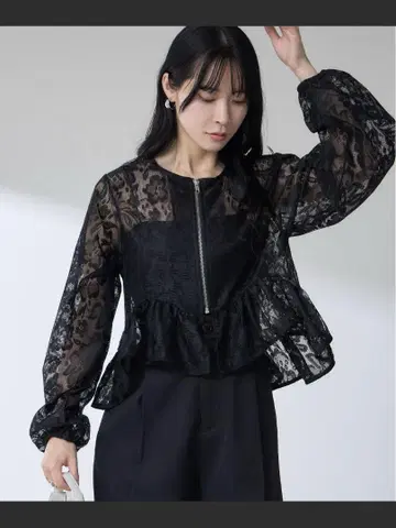 [ ZOZO 한정판 ] 페플럼 레이스 블루종