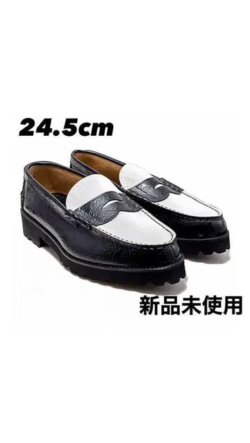 켄포드 페이즐리 로퍼 블랙 화이트 24.5cm 미사용 새상품