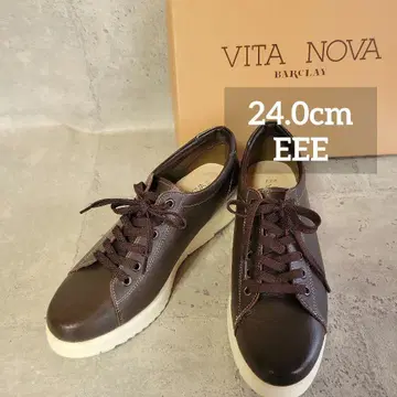 VITA NOVA 가죽 스니커즈 스트링 슈즈 브라운 24cm