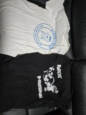 피넛군 사우나 보이 콜라보 T셔츠 화이트 뽀빠이 2벌 세트