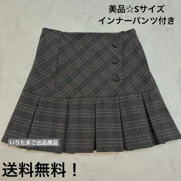 [무료배송] [새상품급] 이너 팬츠 체크 플리츠 미니 스커트 S사이즈