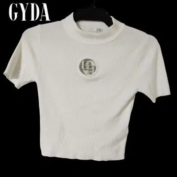 GYDA 반팔 리브 니트 화이트 프리 사이즈