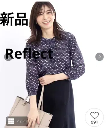 새상품 Reflect 리플렉트 7부 블라우스 M 네이비 접촉 냉감