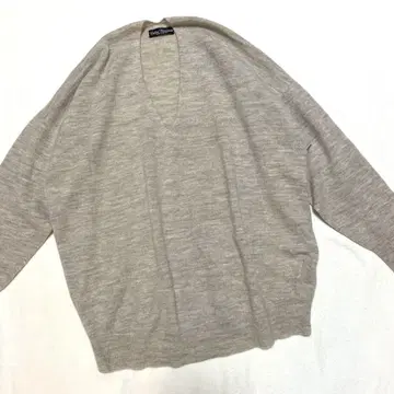 Urban Research 울 100% 베이지 V넥 스웨터 긴팔
