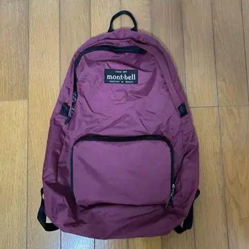 90s 몽벨 packable nylon backpack 와인 레드