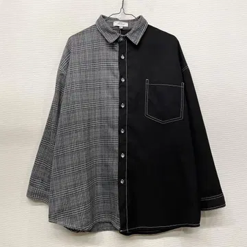 INTER FACTORY 무지 체크 오버 셔츠