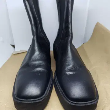 ZARA 38 블랙 사이드 고어 부츠