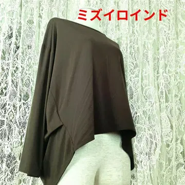 미즈이로 인드 세탁 가능 넉넉한 코쿤 저리 티셔츠 카키