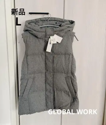 새상품 글로벌 워크 프렌치 다운 베스트 L 페더