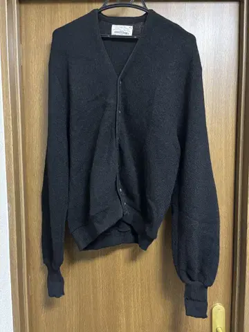 60s 빈티지 알파카 가디건 블랙 L 모헤어 가디건