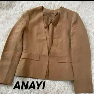 ANAYI 아나이 노카라 자켓 고급 실크 린넨 38 실크