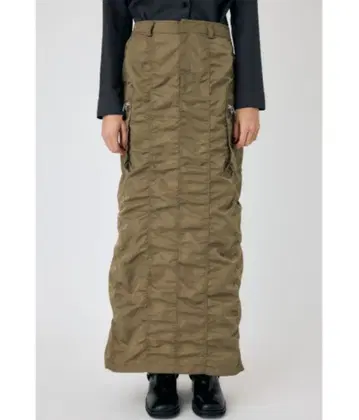 moussy 카 나일론 스커트 카키