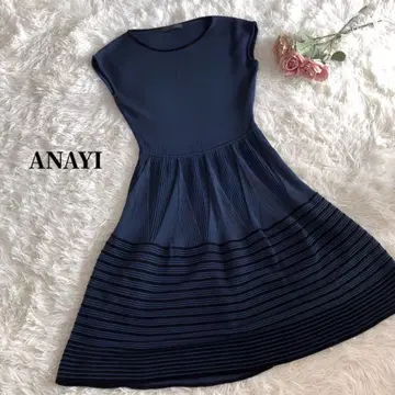 아나이 원피스 니트 네이비