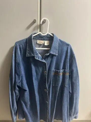 데님 자켓 버튼 업