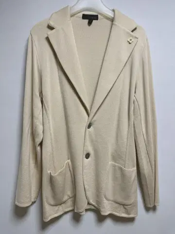 LARDINI 코튼 니트 자켓 아이보리 M