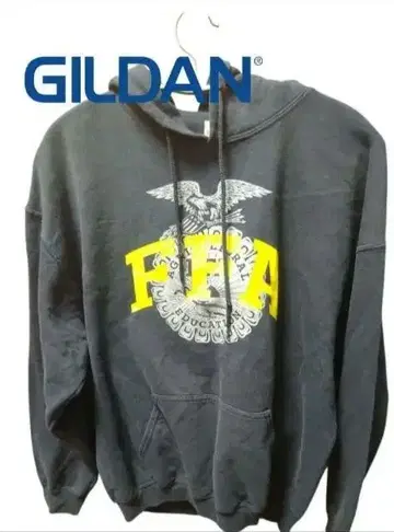 [ N0007 ] GILDAN FFA 로고 후드 부착 맨투맨 그레이