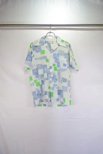 구제 의류 오픈 카라 디자인 패턴 셔츠 빈티지 60s 70s